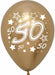 Sempertex "50" Reflex Gold 11-Inch Latex Balloons, 50 Pack