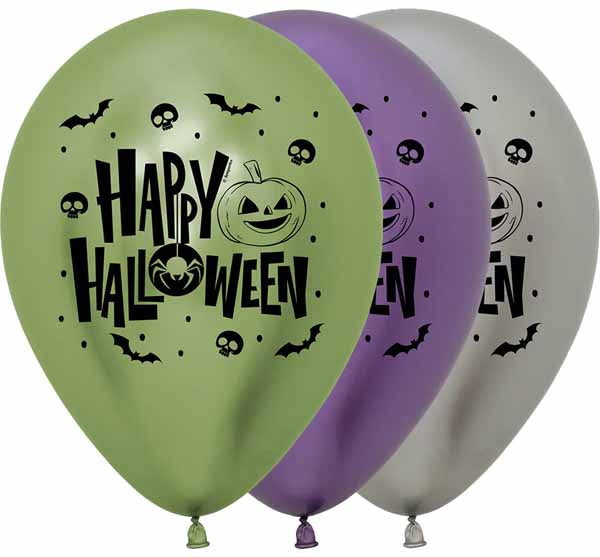 Sempertex Happy Halloween Reflex 11-Inch Latex Balloons, 50 Count