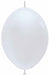 Sempertex Satin White 12" Link-O-Loons Latex Balloons, 25 Pack