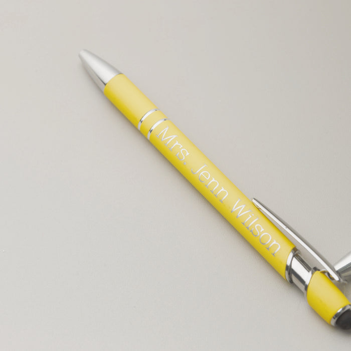 Personalised Pens for Business Promotional Gifts - In Yellow Color