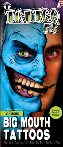Tinsley Transfers 2 Faced Big Mouth Temporary Tattoo Kit