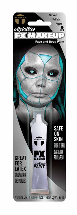 Tinsley Transfers Metallic Silver Face & Body Paint FX