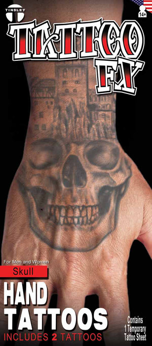 Tinsley Transfers Skull Hand Temporary Tattoo