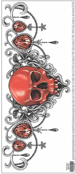 Tinsley Transfers Beauty Bone Ruby Skull FX Tattoo