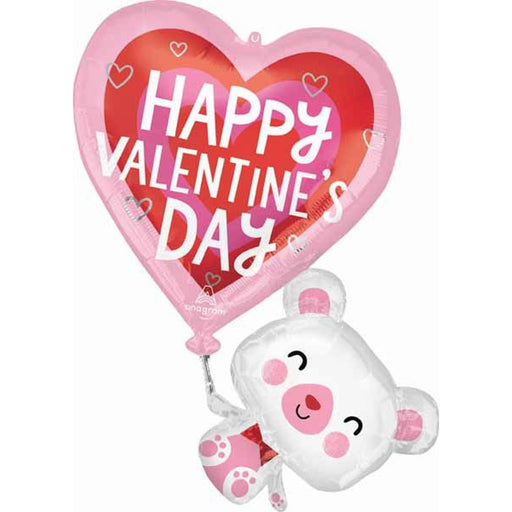 "Valentine'S Day Floating Bear Balloon - 31 Inches"