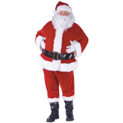 Velour Santa Suit With Hat And Belt (1/Pk)