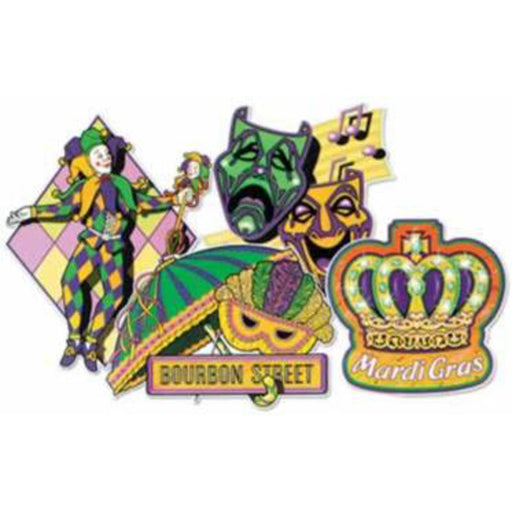 "Vibrant 16" Mardi Gras Cutouts - 4/Pkg"