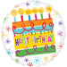 "Vibrant 18" Happy Birthday Cake Balloon - Flat Design"