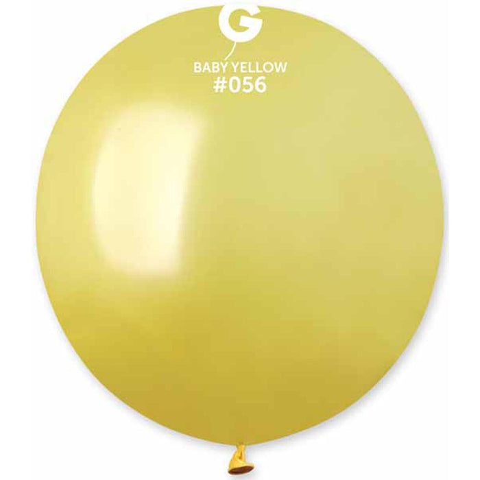 "Vibrant 19" Metallic Babyyellow Balloons (Pack Of 25)"