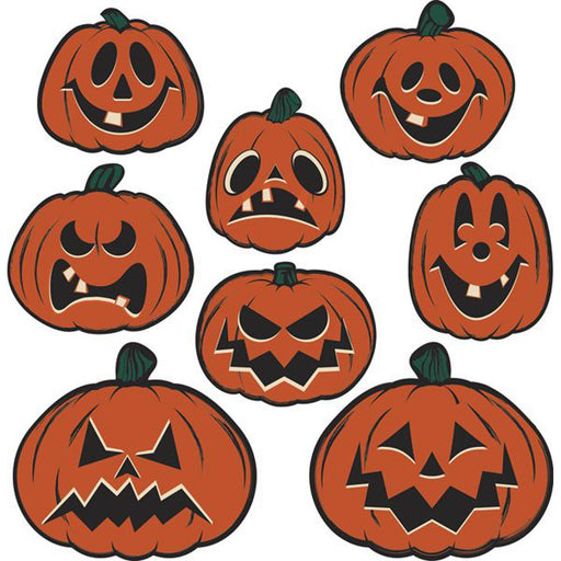 Vintage Halloween Pumpkin Cutouts - Pack Of 8.