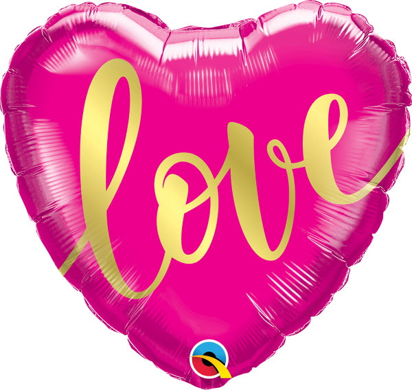 Love Gold 18-Inch Heart Foil Balloon
