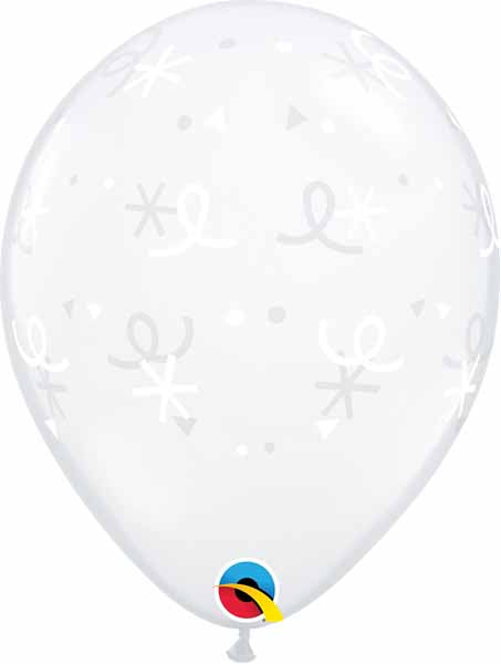 Six-Point Stars & Confetti 11-Inch Latex Balloons, 50 Count