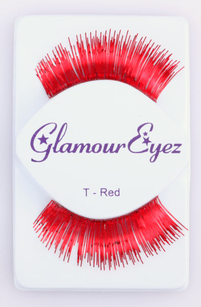 Glamour Eyez Red Tinsel False Eyelashes