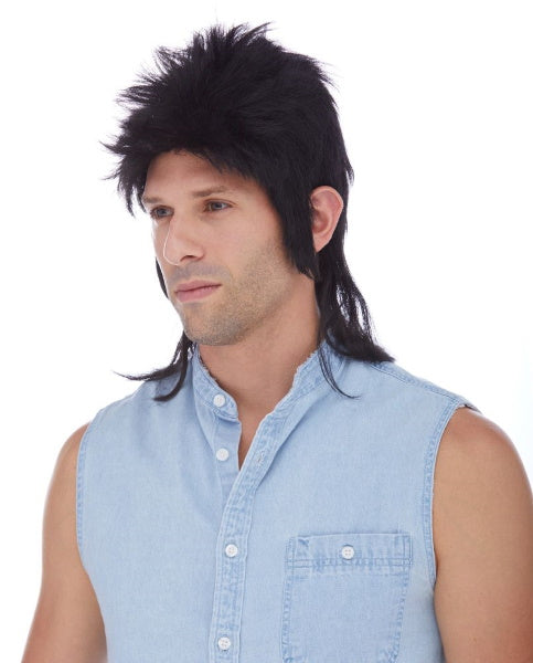 Black Mullet Costume Wig