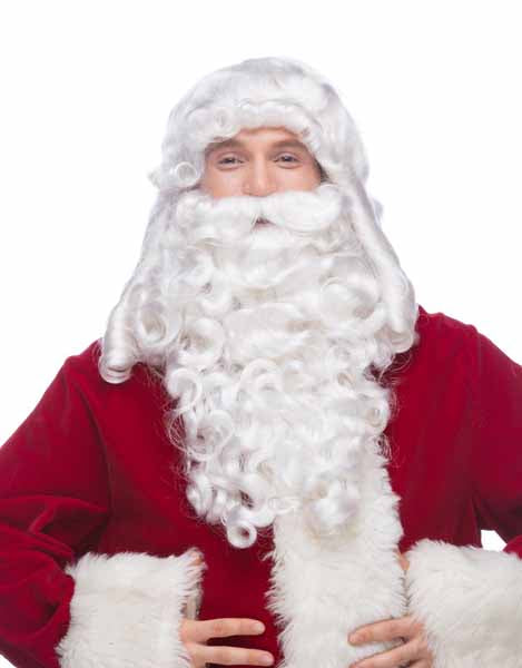 Santa Wig and Beard Set with Mesh Scalp
