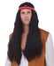 Black Hippie Wig with Detachable Headband