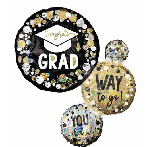 "Way To Go Grad Holographic Balloon Set With Number Balloons - P40 Packaging"