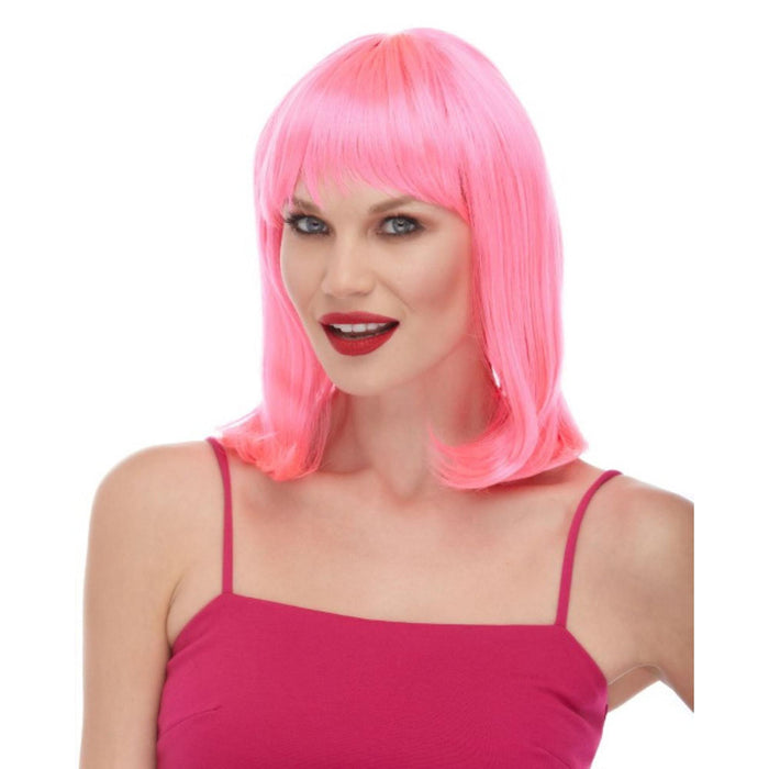 "Wb Doll Wig In Vibrant Hot Pink Color"