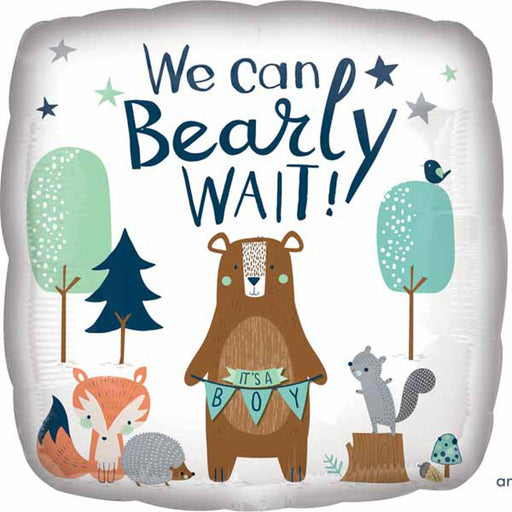 We Can Bearly Wait Boy Plush Toy (18", Square, Pack Of 40)