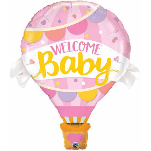 Welcome Baby Pink Balloon - 42" Foil Shape Package.
