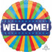 "Welcome Blitz 18" Round Entryway Mat With Adhesive Strips"