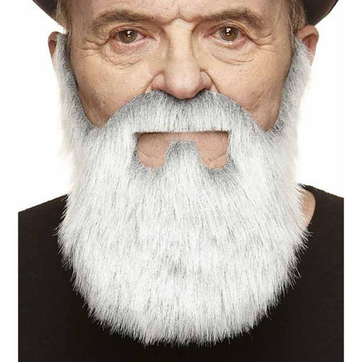 Moustache & Beard Accessory - White/Grey 