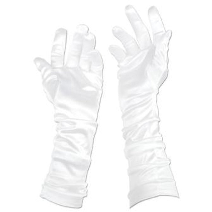 "White Evening Gloves - One Size Fits Most"