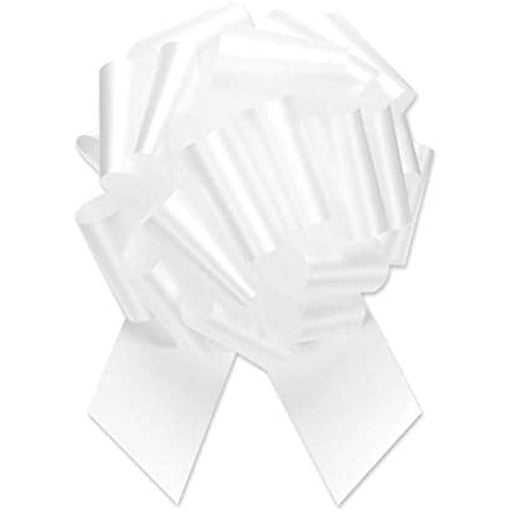 White Poly Pull Bow - 8 Inches