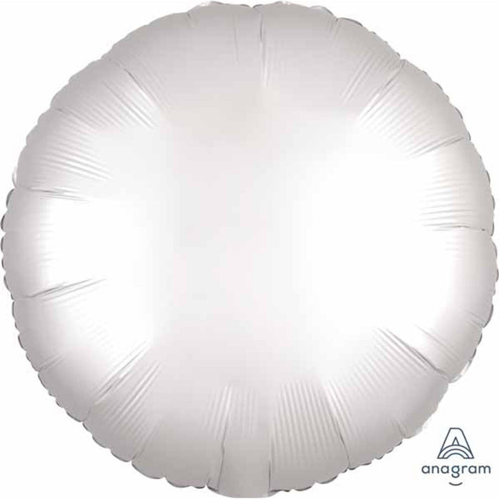 "White Satin 18" Round Tablecloth - Satin Luxe S18 Flat"