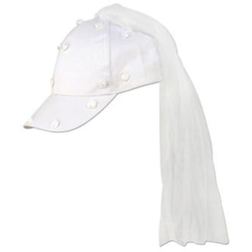 White Veil Cap With Adjustable Fitting - 1/Pkg