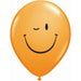 Winking Smile Face Balloons - Set Of 50 (11", Og/Reb/Wb/Lg)