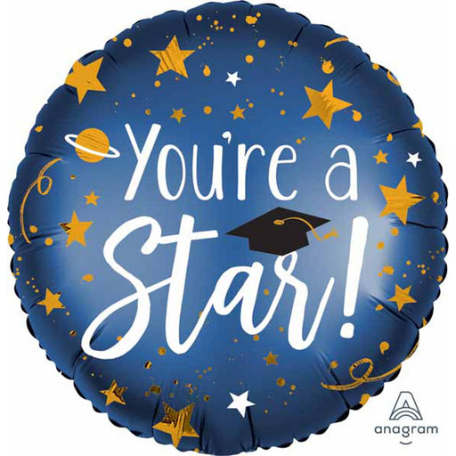 "You'Re A Star Grad Si 18" Balloon - Round And Xl Flat Foil Design"