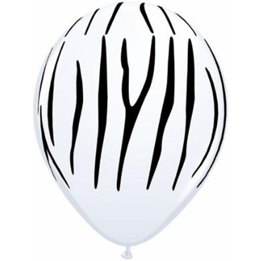Zebra Stripes White Balloons - 50 Pack, 11"