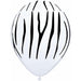 Zebra Stripes White Balloons - 50 Pack, 11"