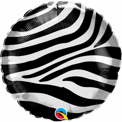Zebra Stripes 18" Round Balloon Package.
