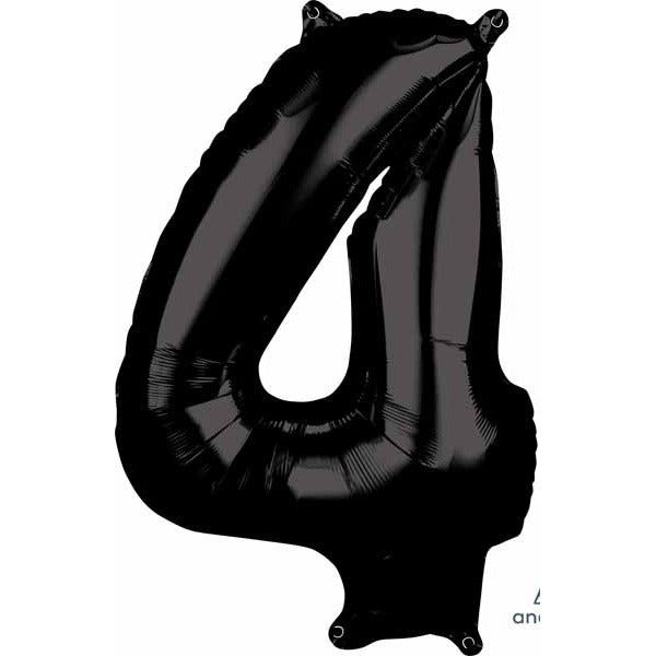 Black Number 4 Balloon, 26 Inch