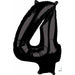 Black Number 4 Balloon, 26 Inch