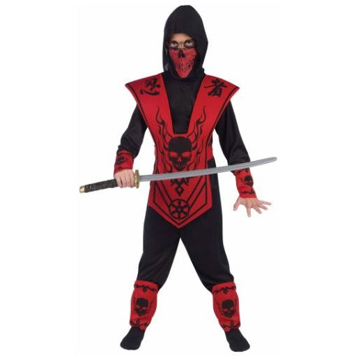Skull Lord Ninja Red and Black Child Costume, Medium