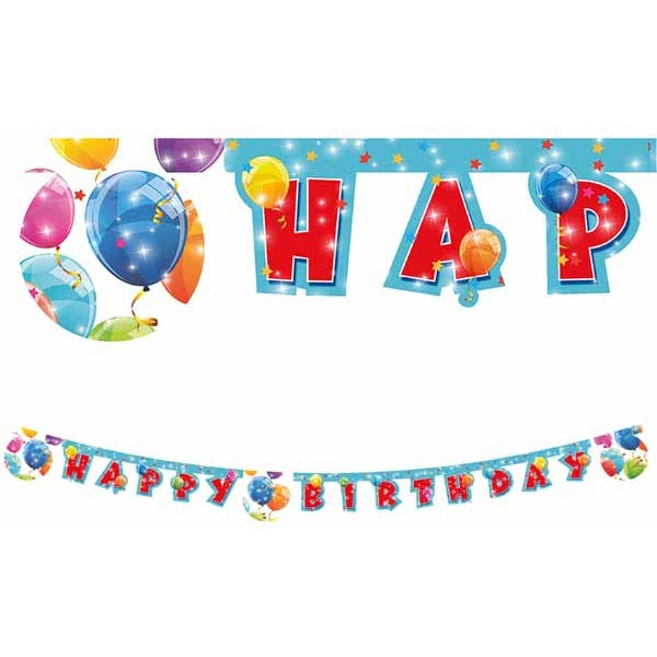 Sparkling Balloons Die-Cut Paper Banner