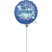 Happy Birthday Outer Space Holographic Foil Balloon, 9 Inch