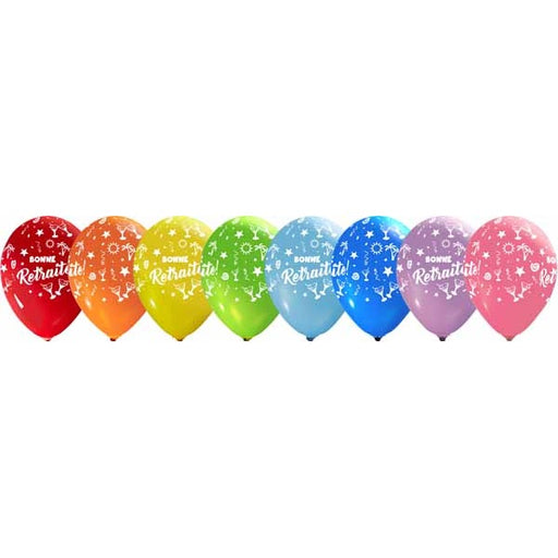 Bonne Retraite 12-Inch Printed Latex Balloons, 50 Count
