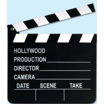 Movie Set Clapboard with Chalk, 7 x 8 Inches