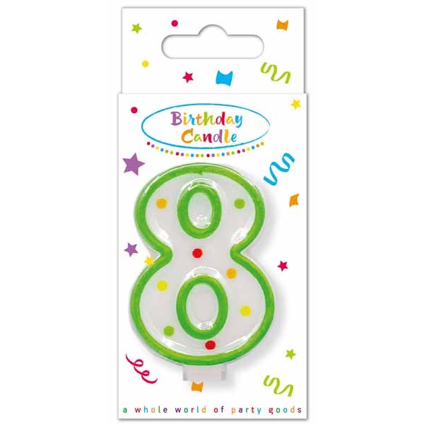 Dots Number 8 Birthday Candle