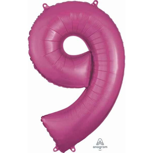 34-Inch Pink Number 9 Foil Balloon