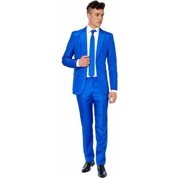Suitmeister Men's Solid Blue Suit, Medium