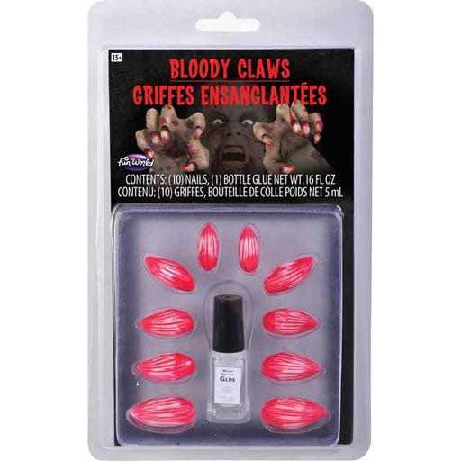 Accessoire de costume : griffes d'animal ensanglantées