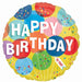 Sunny Balloons Happy Birthday 18-Inch Round Foil Balloon