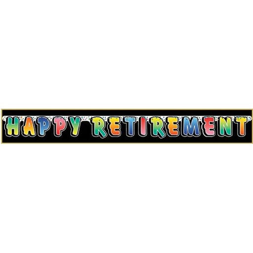 Multicolor Happy Retirement Streamer, 5 ft
