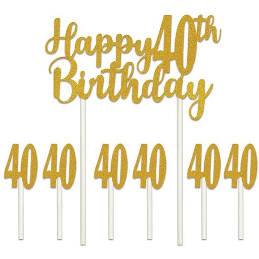 Happy 40th Birthday Cake Topper, 1 Count