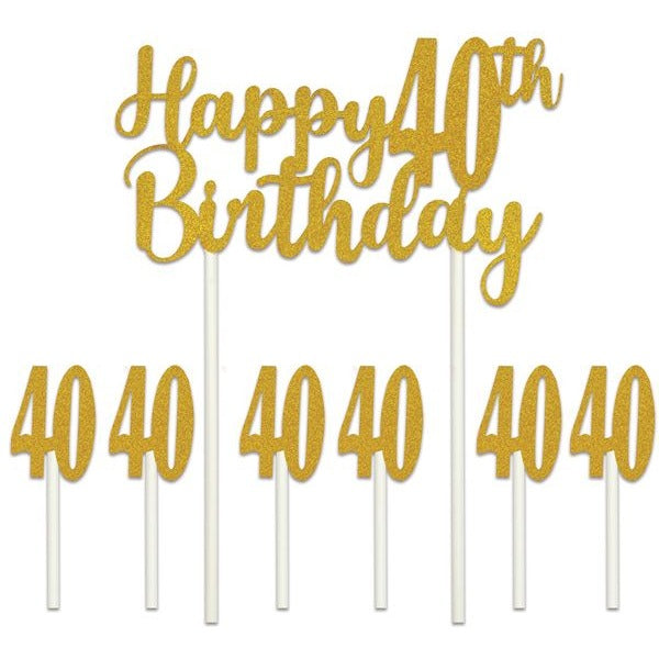Happy 40th Birthday Cake Topper, 1 Count